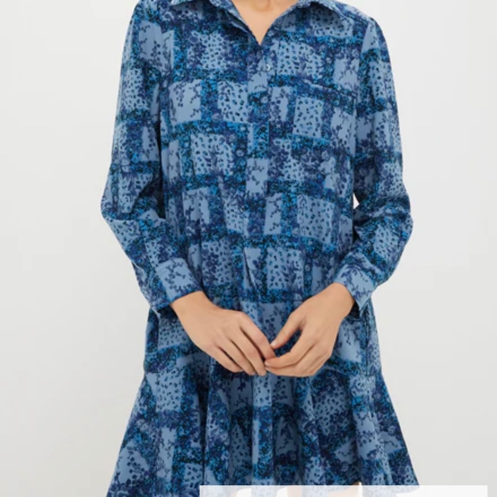 Tuckernuck Trellis Vine Crepe Callahan Shirt Dress-medium